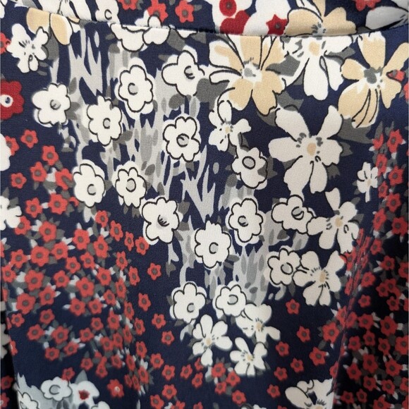 Kaileigh Floral Faux Wrap Dress Navy Red Size XLarge Dark Fairy Whimsygoth - Picture 9 of 10